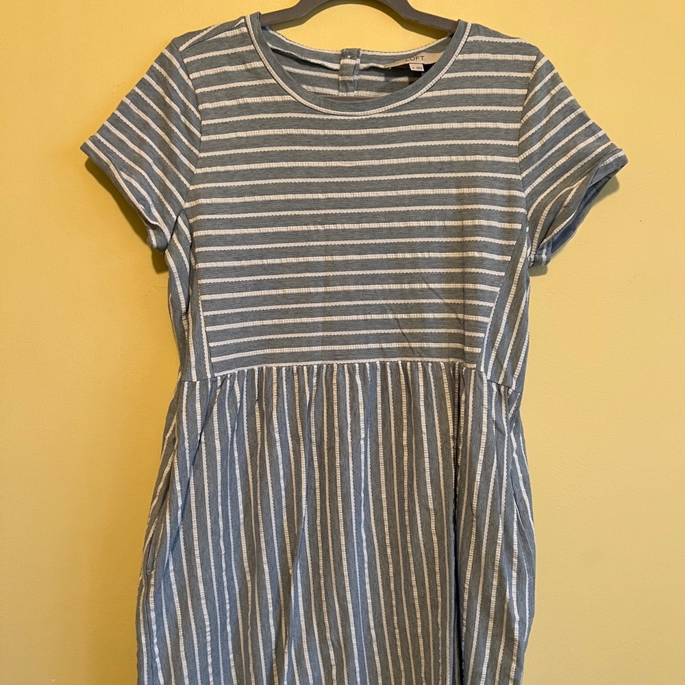 Loft Striped Dress with pockets